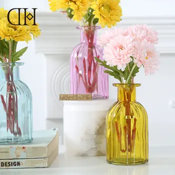 Svajonių Namas DH Spalvinga Mažai Stiklo Vaza Namų Dekoro Priedai Modernus Gėlių Kūrybos Vazos Biuro Stalo Puodą