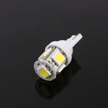 T10 1pcs LED Automobilio Lemputes Baltos 5SMD 5050 Chipset LED Automobilio Lemputes Baltos, W5W 2825 158 192 168 194