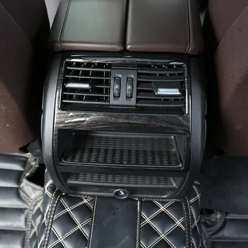 Tamsiai Uosio Medienos Grūdų Interjero Aksesuaras ABS Plastiko Galiniai Eilės Oro Kondicionavimo Angos Apdaila Lipdukas BMW 5 Series 520 f10 525 20