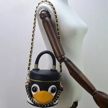 TekiEssica Odos Animacinių Filmų Gyvūnų Pingvinas Mini Flap Bag Moterų Crossbody Pečių Krepšiai, Lady Dizaineris Prekės Moterims 