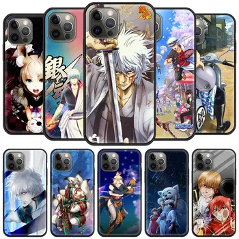Telefono dėklas Skirtas iPhone Pro 11 12 Pro Max XR 7 8 SE 2020 X XS Max 6 7 8 Plius Prabanga Juoda Korpuso Dangtelį GINTAMA Anime
