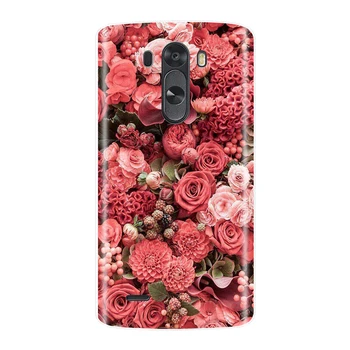 Telefoną Atveju LG G3 Minkšto Silikono TPU Cute Kačių Gėlių Dažytos Galinio Dangtelio LG G3 D850 D851 D855 Atveju