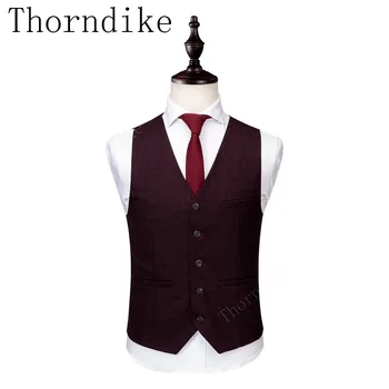 Thorndike 2020 Naujas Clasic Oficialių Verslo Švarkas Vyrams Jaunikis Trijų Dalių Slim Fit Šalies Drabužių Du Mygtukai Vestuvinė Suknelė