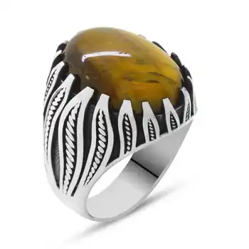 Tigro Akies Akmenys Liepsnos Dizaino 925 Sterlingas Sidabro Amerikos indėnų Žiedas