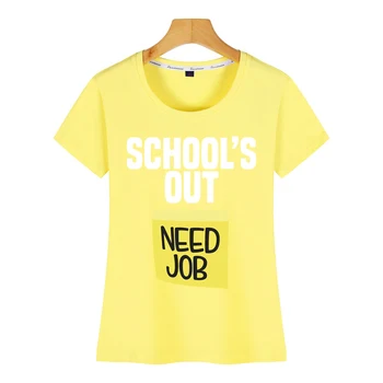 Topai Marškinėliai Moterims mokykloje yra iš poreikį darbo juokinga paskutinės dienos mokyklos mokytoja, Humoro Balto Print Moterų Marškinėlius