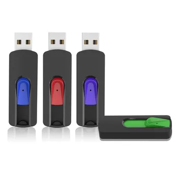 TOPESEL Flash Drive USB 2.0 Atminties kortelė 5 Pack Pendrive Ištraukiama Šuolis Ratai Spalvinga Zip Diskai(Raudona,Mėlyna,Žalia,Geltona,Juoda)