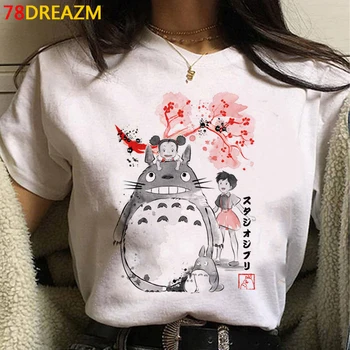 Totoro Studio Ghibli t-shirt moterims, kawaii 2020 grafinis tees moterų japonijos grunge vasaros top marškinėliai derliaus
