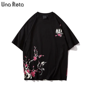 Una Reta Streetwear vyriški Marškinėliai Naujas Vasaros Hip-Hop Trumpas Rankovės Marškinėliai Vyrams Spausdinti Medvilnės Harajuku Negabaritinių Meilužis Marškinėliai