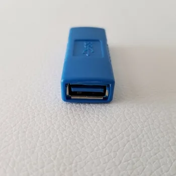USB 3.0 Moterų ir Moterų Adapteris Dual Moterų Tiesiai Tipo Galvos Kištuko Lizdas Konverteris Mėlyna