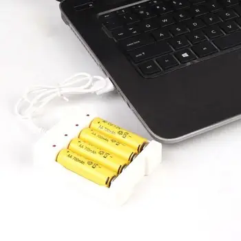 USB 4 Lizdai Greito Įkrovimo Baterija, Įkroviklis, Trumpo Jungimo Apsauga, AA/AAA tipo Įkraunamos Baterijos, Greitas Įkroviklis Adapteris USB Kištukas
