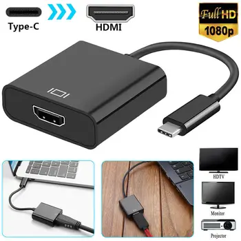 USB-C Tipo-C-HDMI HDTV Adapteris, Kabelis Samsung Note 8 9 Pastaba S8 S9