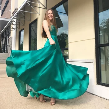 UZN Naują Atvykimo Brangioji-Line Hunter Green Prom Dresses Seksuali Raudonos Grindų Ilgis Vakaro Suknelės 2021