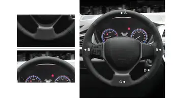Už Suzuki Vitara rankomis siuvami vairo dangtelis juodas dirbtinės odos anti-slip dizainas Tinka universalios