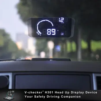 V-checker H301 HUD Head Up Display OBD II Skenerį Automobilio Variklio Gedimo Kodas