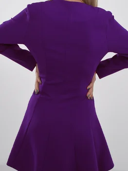 V-Kaklo, Mini Wrap Dress - Violetinė - Schapshik ® prekės ženklas
