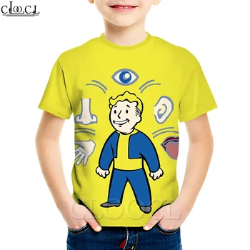 Vaikai Vaizdo įrašus, Žaidimas Drabužių Fallout 4 T Shirt 3D Spausdinimo Mielas Berniukas, Mergaitė, T-marškinėliai Cartoon Vaikų Laisvalaikio Streetwear Viršūnės