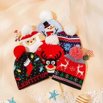 Vaikų Berniukų, Mergaičių Dovanos Kalėdų Skrybėlę Megzti Rudens Žiemos Kepurės Kepuraitė Šiltos Kepurės Vaikams, Kūdikiams Naujųjų Metų Bžūp