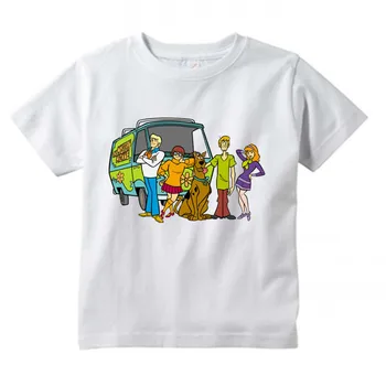 Vaikų Scooby Doo Paslaptis Mašina Animacinių filmų Atspausdinta Marškinėliai Vaikams Laisvalaikio Viršūnes Berniukai/Mergaitės, Juokingi Marškinėliai drabužių paaugliams