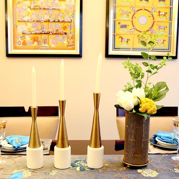Vakarienė žvakių šviesoje mados marmuro, Metalo Žvakių Laikiklis valgomasis stalas Žvakidė namų dekoro amatų kambario dekoravimas vestuvių puošimas