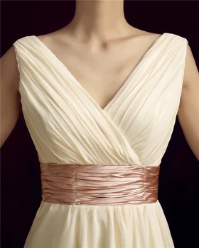 Vakarinę Suknelę 2020 Naują Atvykimo Elegantiškas Šifono Vestuvės Dress Oficialią Vakaro Suknelės V-Kaklo, Rankovių Grindų ilgis