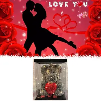 Valentino Dienos Dovana Rose Lokys Rose Dirbtinių Gėlių Dekoracija Gimtadienio, Vestuvių Dekoras Draugei Dovana