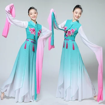 Vandens rankovėmis senovės kinų kostiumas hanfu suknelė etapo rezultatus drabužių hanfu moterų etape kostiumas yangko šokio kostiumai