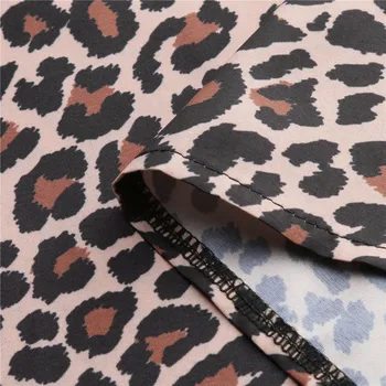 Vasaros Moterų Seksuali Suknelė Atvira Leopard Sudurti Spausdinti V-Kaklo, Rankovių Diržas Mygtuką Atsitiktinis Mini Suknelė Moterims Sundress