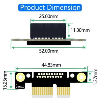 Versijos PCI-e PCI Express 36PIN 1X ilgiklis Su 12v/3.3 v Power LED( dvigubas vertikalus 90 laipsnių kryptimi)