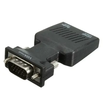 VGA į HDMI Adapteris su Garso Male VGA Moterų HDMI Konverteris, Nešiojamąjį kompiuterį, TV for PC Laptop VGA į HDMI