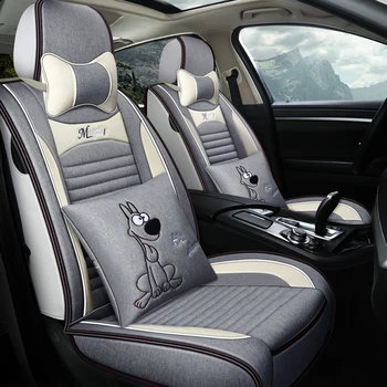 Visiška linų pluošto automobilių sėdynės padengti automobilių sėdynės apima Mercedes benz aclass cla c slc slk cls e cl klasės amggt