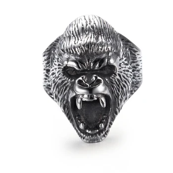 Vyriški Titano plieno Žiedas Senovinių Gyvūnų Piktas Gorila Žiedas 2020 Naujas