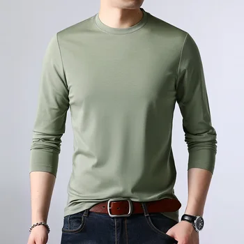 Vyrų 2020 naują pavasario rudens medvilnės marškinėliai vyrams, ilgomis rankovėmis apvalios kaklo t shirts 3090