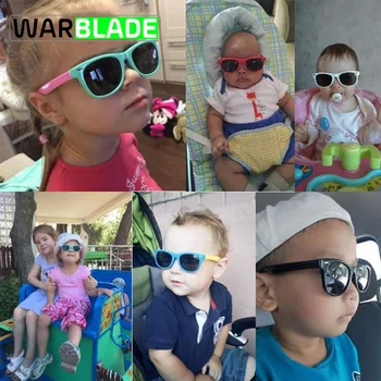 WarBLade Poliarizuota Vaiką Kūdikio Saugos Dangos, Saulės Akiniai TR90 Lankstus Vaikai UV400 Akiniai nuo saulės Akiniai Berniukų, Mergaičių oculos Su Byla