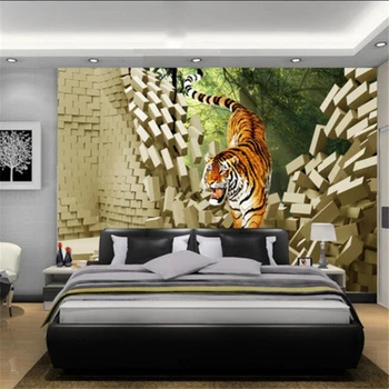 Wellyu papel de parede para quarto Užsakymą tapetai, 3D Stereo Tigrai Kalnų Tigras Fono Sienos papel parede