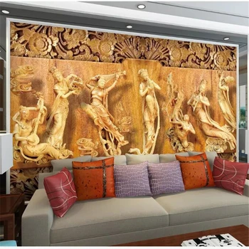 Wellyu обои papel de parede 3D Užsakymą tapetai trimatis woodcarving septynių laumės 3D fone sienos TELEVIZIJOS sienos