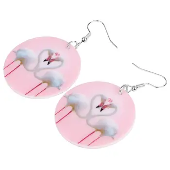 WEVENI Akrilo Turas Pink Flamingo Auskarai Estetinės Gyvūnų Tabaluoti Lašas Papuošalai Moterims, Merginos Meilužis Dovana Vestuvių Dekoravimas