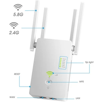 WiFi Range Extender Kartotuvas Maršrutizatorius AC1200M WiFi Stiprintuvas,Prieigos Taškas,2.4 5.8 GHz Dual Band WiFi Extender JAV Plug