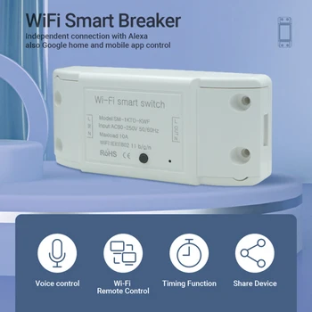 WiFi Smart Šviesos Jungiklis Universalus Jungiklis Laikmatis Smart Gyvenimo APP Belaidžio Nuotolinio Valdymo Dirbti Su Alexa 