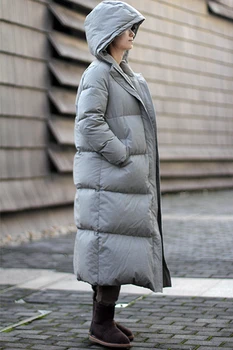 X-Ilgas Moterų Storio Ančių Pūkų Paltai Moterims Žiemos Žemyn Striukė Su Gobtuvu Žiemą Moteris Žemyn Paltai Bet Kokio Dydžio