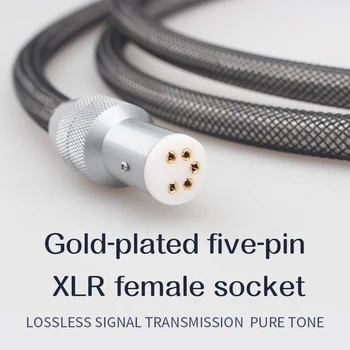 Xangsane aukštos kokybės LP vinilo įrašas tonearm kabelis garso signalo laidas XLR penkių pagrindinių moterų lizdas skirta fonografo