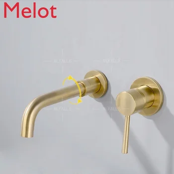 XRY Matinio aukso žalvario sienos montuojamas plovimo vonios tvirtinimo prie sienos baseino maišytuvas čiaupų maišytuvas