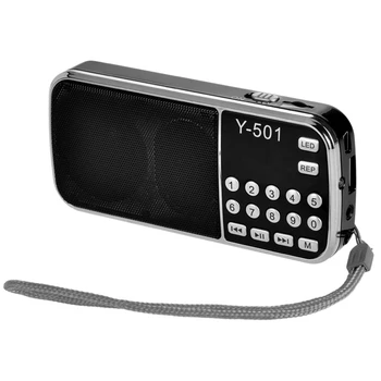 Y501 Nešiojamų FM Mini Radijo senis LED Ekranas Skaitmeninis Radijas FM 3.5 mm AUX Line-in MP3 Grotuvas, Parama TF/SD Kortelės Papildymo