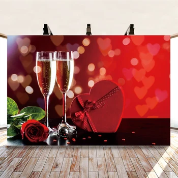 Yeele Rožių Žiedų Šampano Bokeh Šviesos Raudona Fotografijos Fonas Užsakymą Fotografijos Apdailos Sluoksnių Fotostudija
