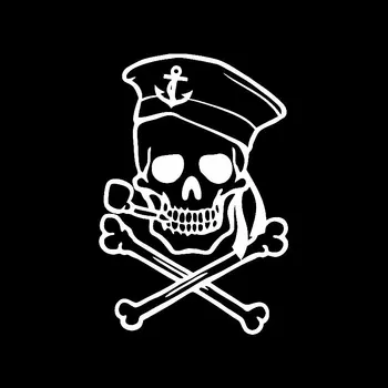 YJZT 11.7 CM*17.2 CM Piratų Sailor Kaulai Kaukolės Automobilių Lipdukas Vinilo Decal Juoda/Sidabrinė C3-1839