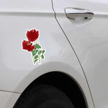 YJZT 9.5*15.1 CM Unikalus Raudonos Gėlės Dekoras Automobilių Lipdukai Asmeninį Grafinio Modeliavimo 11A0834