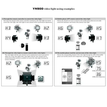 YONGNUO YN900 LED Vaizdo Šviesos CRI Belaidžio VEIDRODINIAI LED Vaizdo Šviesos Lempos 5500K Canon Nikon 