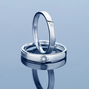 YPAY Grynas 925 Sterlingas Sidabro Atidaryti Žiedai Moterims/Vyrams Japonija Korėja Vestuvių Pora Cirkonis Gręžimo Šepečiu Pažadas Žiedas YMR947