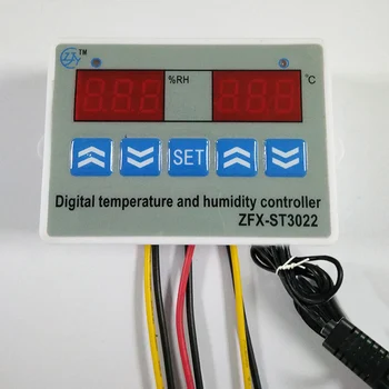 ZFX-ST3022 Temperatūros, Drėgmės Reguliatorius Skaitmeninis Dvigubas Ekranas Drėgmės Inkubatorius Termo Reguliatorius Šaldiklis Šaldytuvas Kiaušiniais