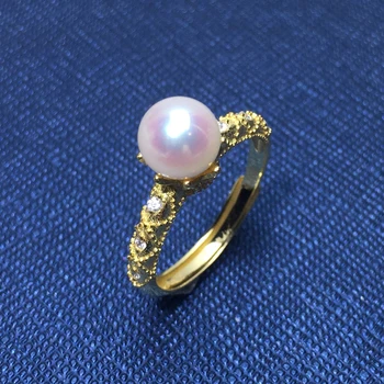 ZHBORUINI Mados Perlų Žiedas 925 Sterlingas Sidabro Papuošalai Moterims Žiedai Puikus Turas Natūralių Gėlavandenių Perlų Papuošalai Dovana