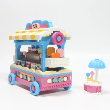 ZRK 7816 Rožinė Mergaitė Candy Krepšelį Automobilių Transporto 3D Modelį Statybinių Blokų Rinkinys Deimantų Magija 
